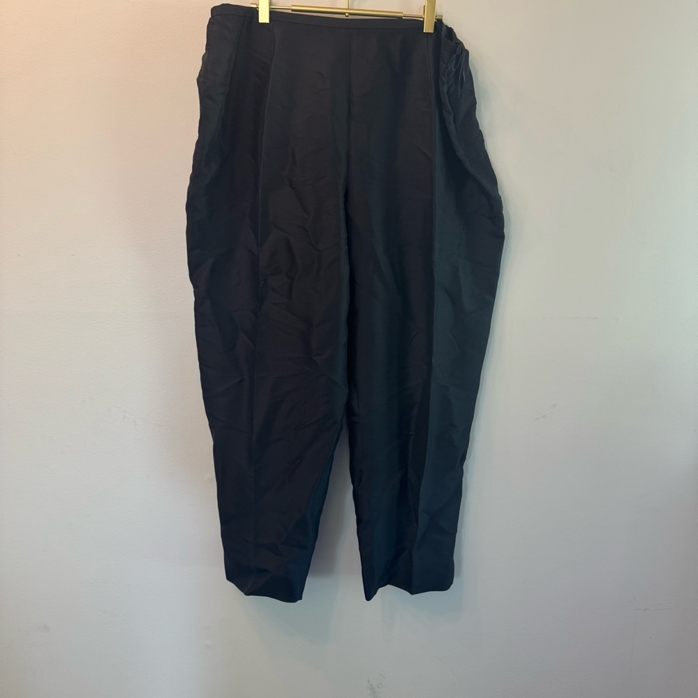 Preston & York 100% Silk‎ Black Ankle Pants